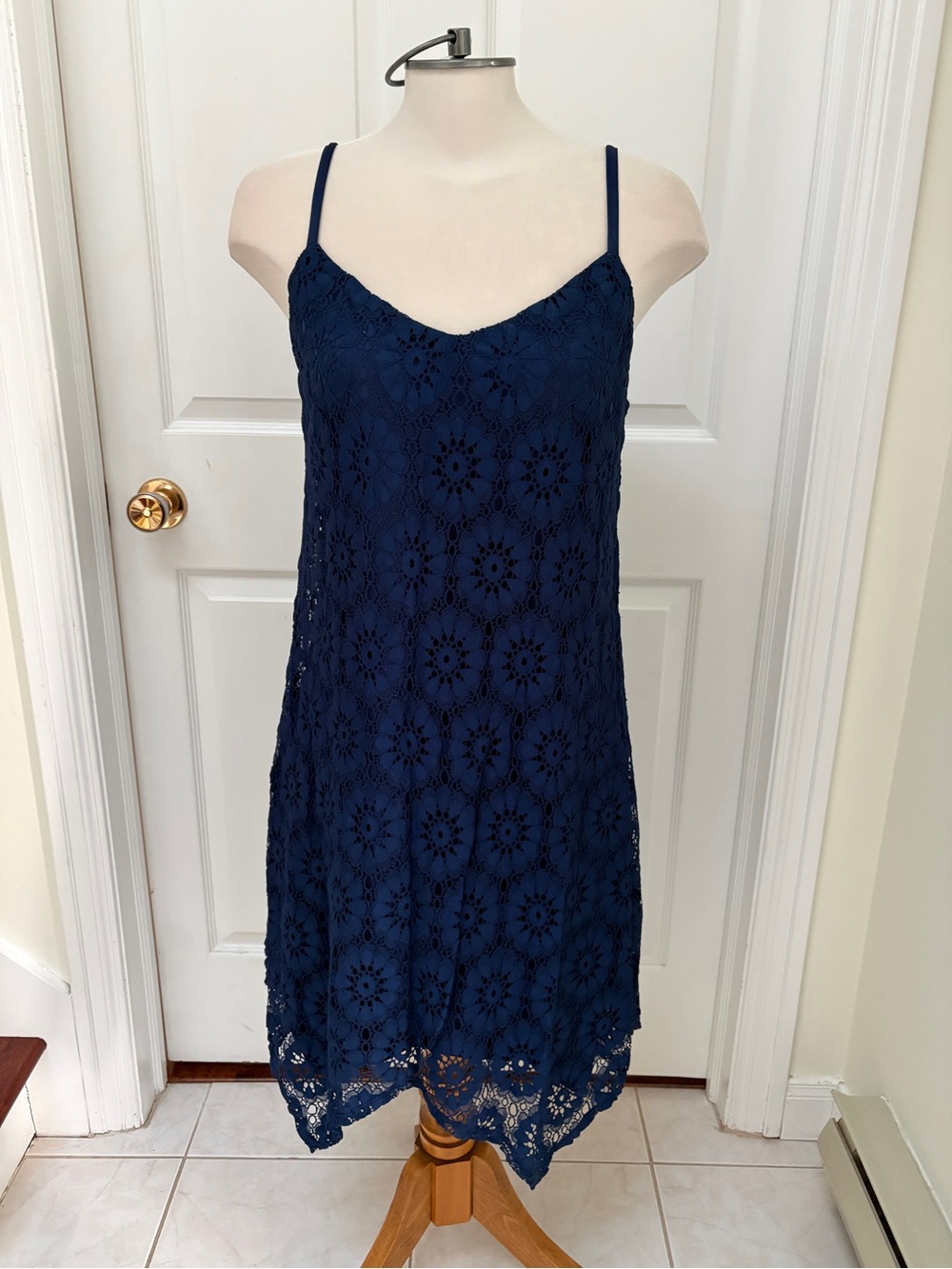 Luxology Navy Blue Lace Midi Dress ladies medium